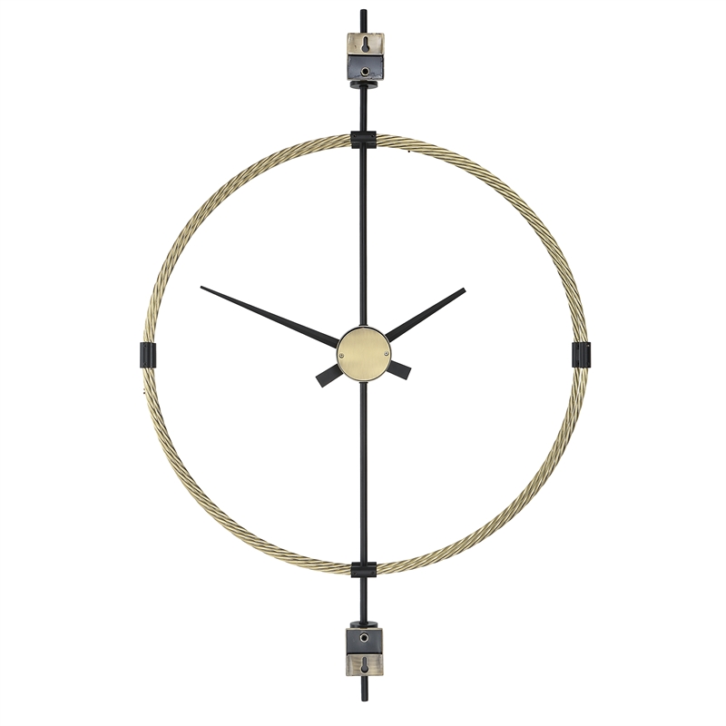 Uttermost Time Flies Modern Wall Clock in Brass