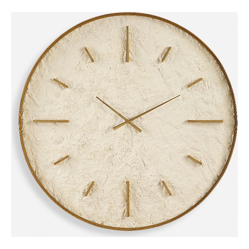 Uttermost Stone Serenity Wall Clock in Off White