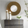 Uttermost Axel Round Antique Brass Mirror