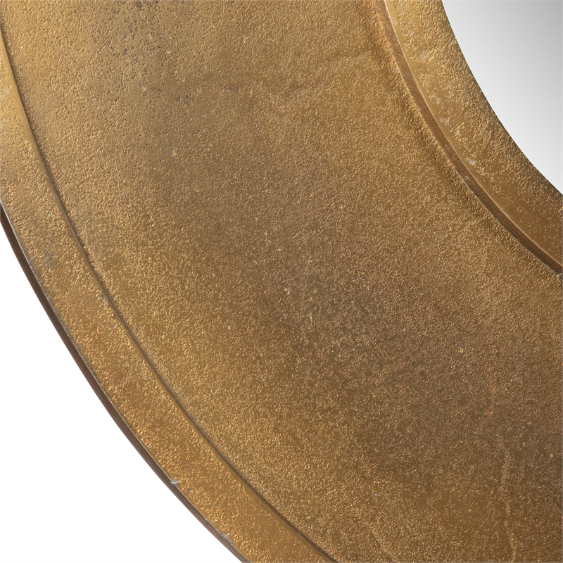Uttermost Axel Round Antique Brass Mirror