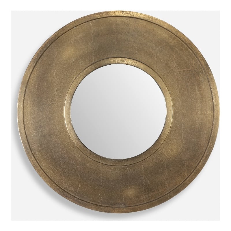 Uttermost Axel Round Antique Brass Mirror