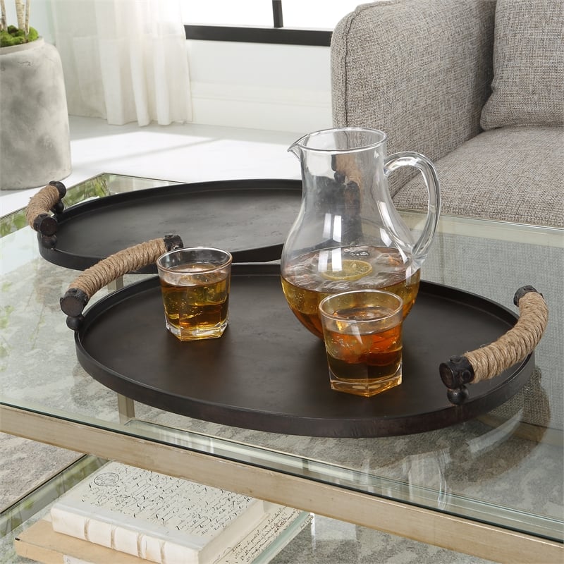 Uttermost Viggo Bronze Trays Set of 2