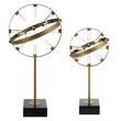 Uttermost Realm Spherical Brass Sculptures Set Of 2
