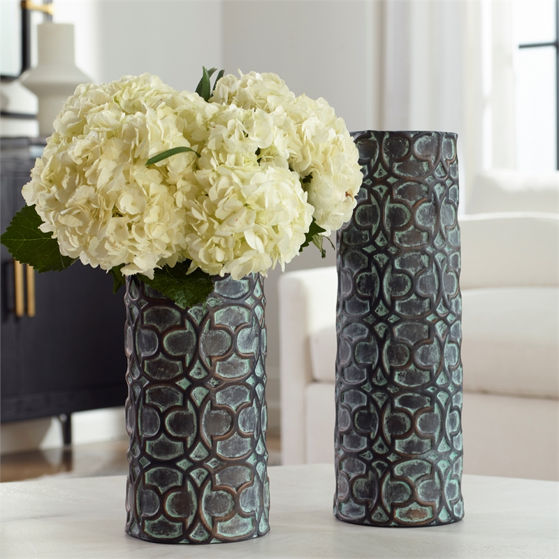 Uttermost Baltra Bronze Patina Vases Set of 2