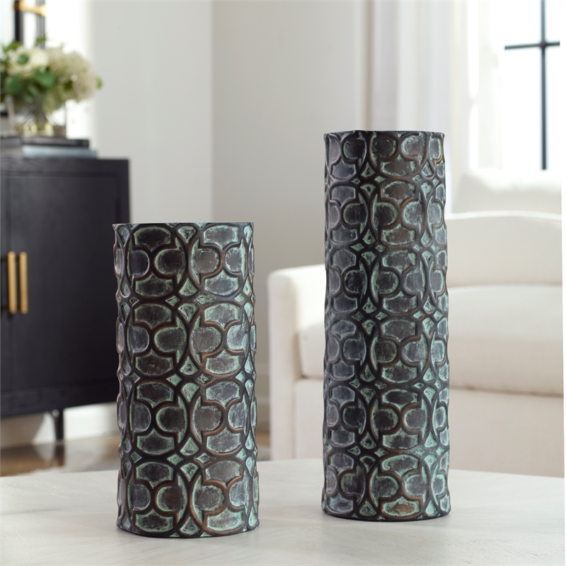 Uttermost Baltra Bronze Patina Vases Set of 2