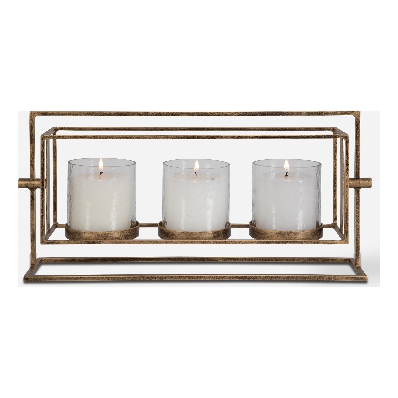 Uttermost Wenman Gold Triple Candleholder