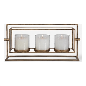 Uttermost Wenman Gold Triple Candleholder