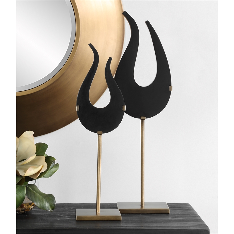 Uttermost Black Flame Sculptures Set of 2