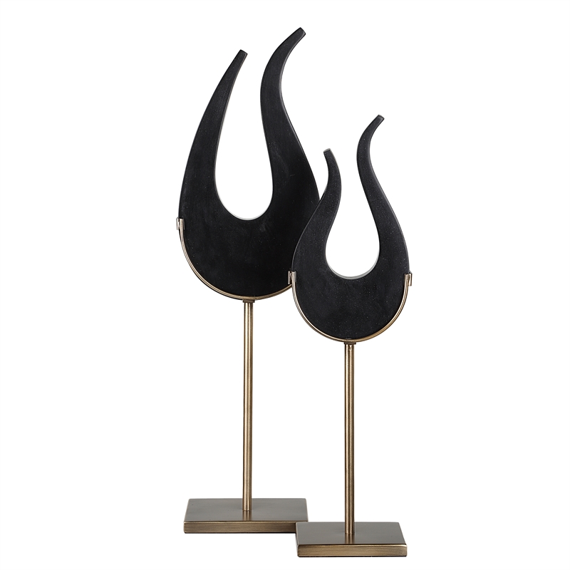 Uttermost Black Flame Sculptures Set of 2