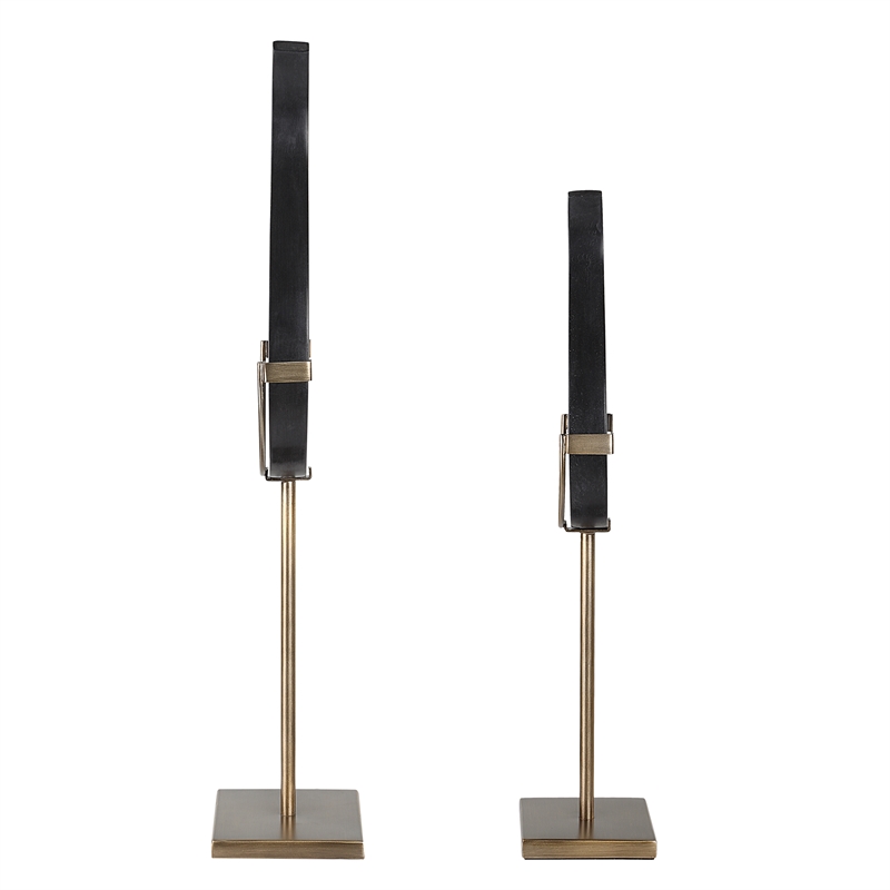 Uttermost Black Flame Sculptures Set of 2