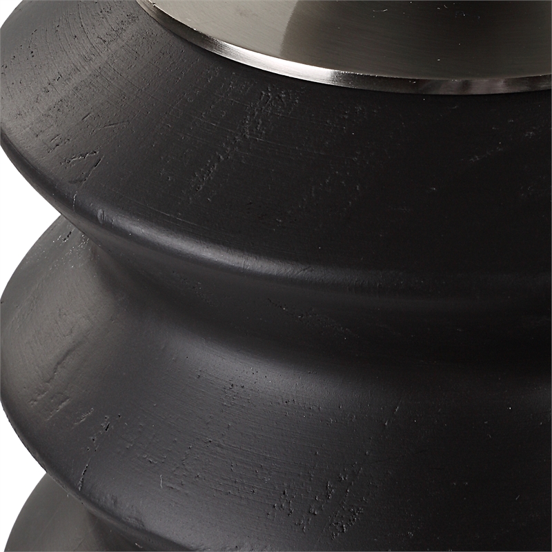 Uttermost Accordion Black Wood Containers Set of 2