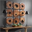 Uttermost Jungle Wood Paneled Wall Art in Coffee (Set of 9)