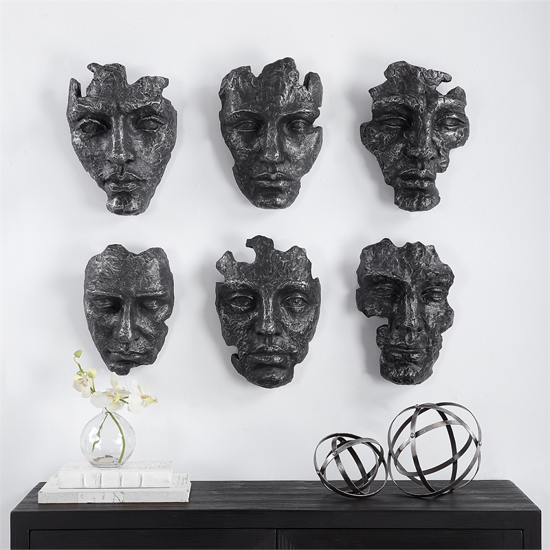 Uttermost Self-Portrait Metallic Wall Decor in Steel (Set of 60