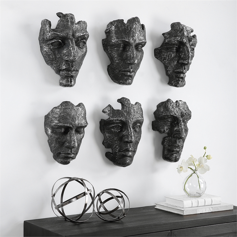 Uttermost Self-Portrait Metallic Wall Decor in Steel (Set of 60