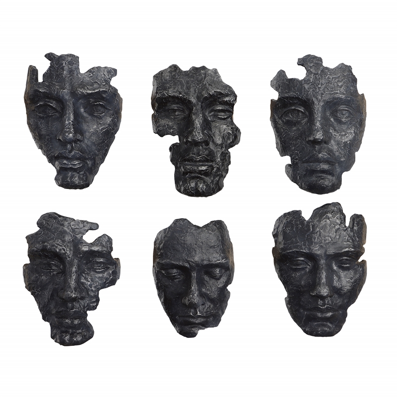 Uttermost Self-Portrait Metallic Wall Decor in Steel (Set of 60