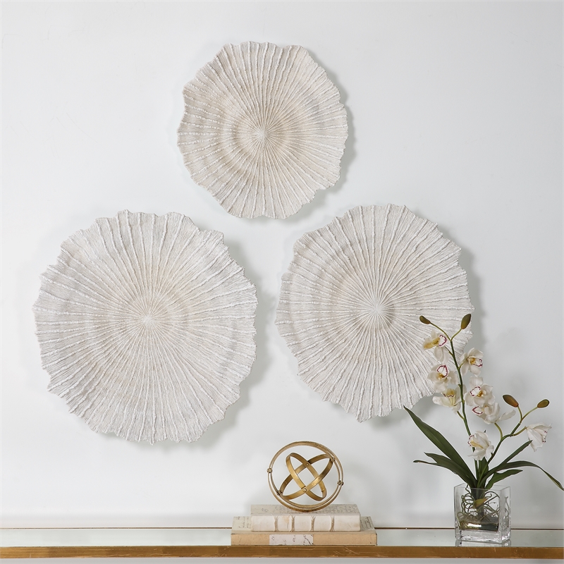 Uttermost Ocean Gems Coral Wall Decor in Ivory (Set of 3)