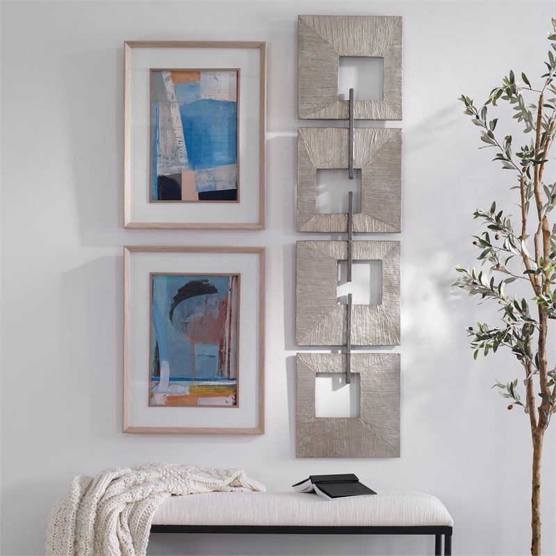 Uttermost Linked Champagne Metal Wall Decor in Gold