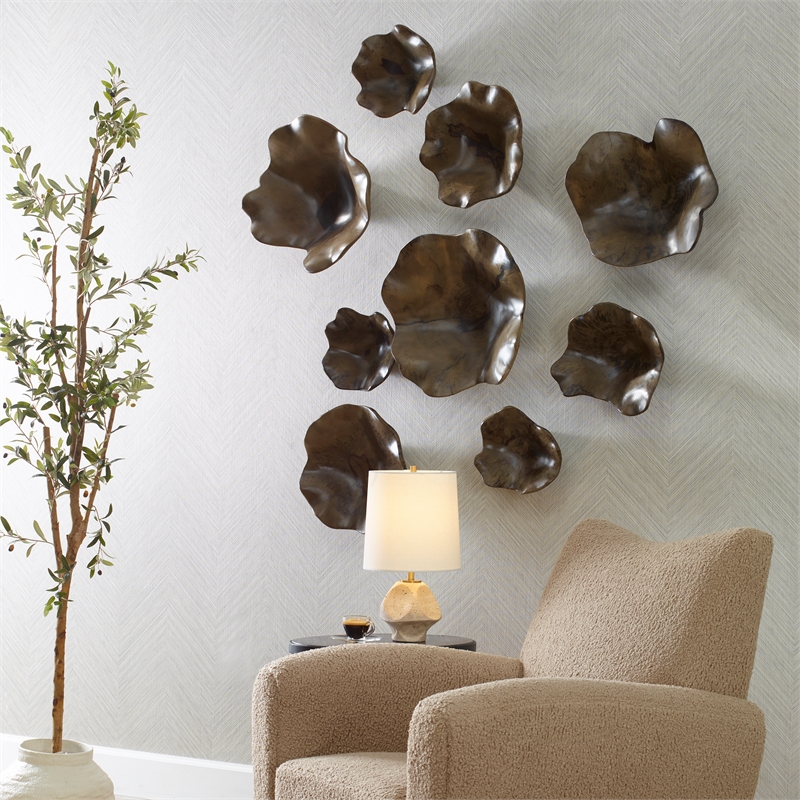 Uttermost Two Wood Wall Decor In Mocha (Set of 3)