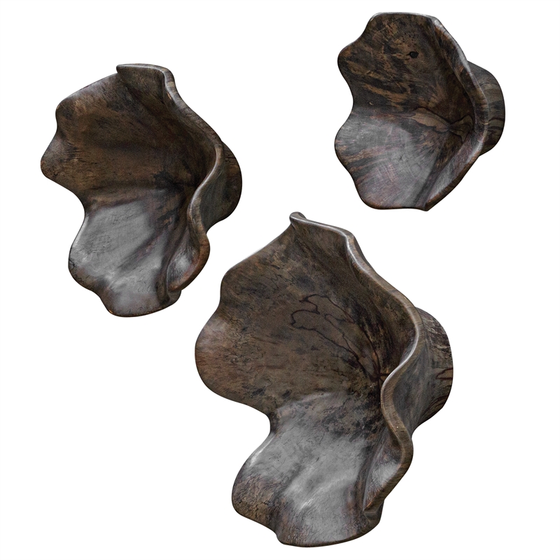 Uttermost Two Wood Wall Decor In Mocha (Set of 3)