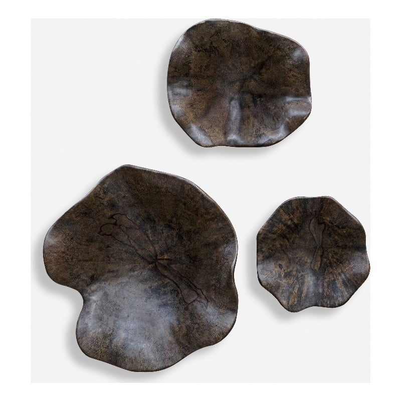 Uttermost Two Wood Wall Decor In Mocha (Set of 3)