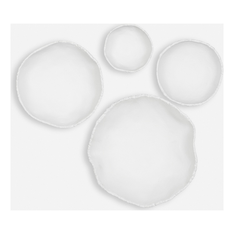 Uttermost Lucky Coins Matte White Metal Wall Bowls Set of 4