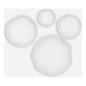 Uttermost Lucky Coins Matte White Metal Wall Bowls Set of 4