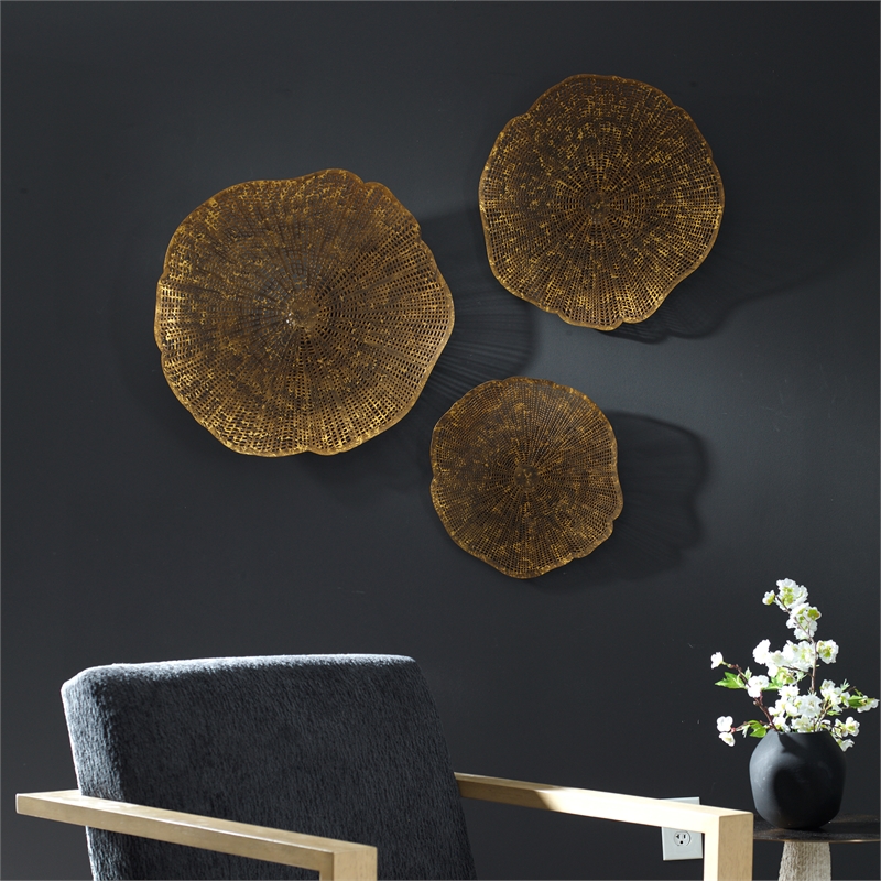 Uttermost Radiance Gold Metal Wall Decor Set of 3