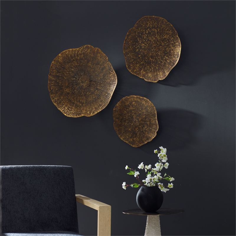 Uttermost Radiance Gold Metal Wall Decor Set of 3