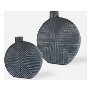Uttermost Viewpoint Aged Black Vases Set of 2