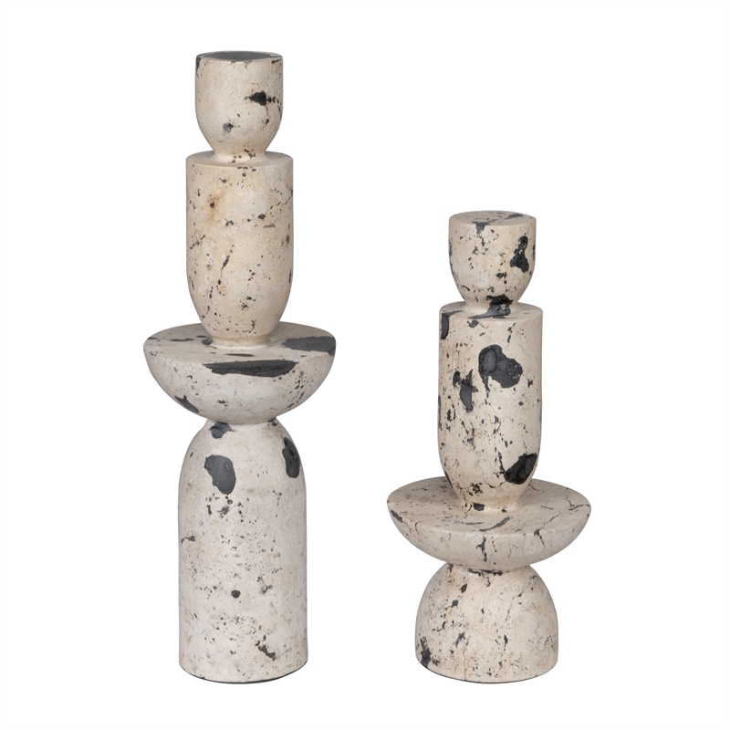 Uttermost Nouveau Tower Sculptures in White (Set of 2)