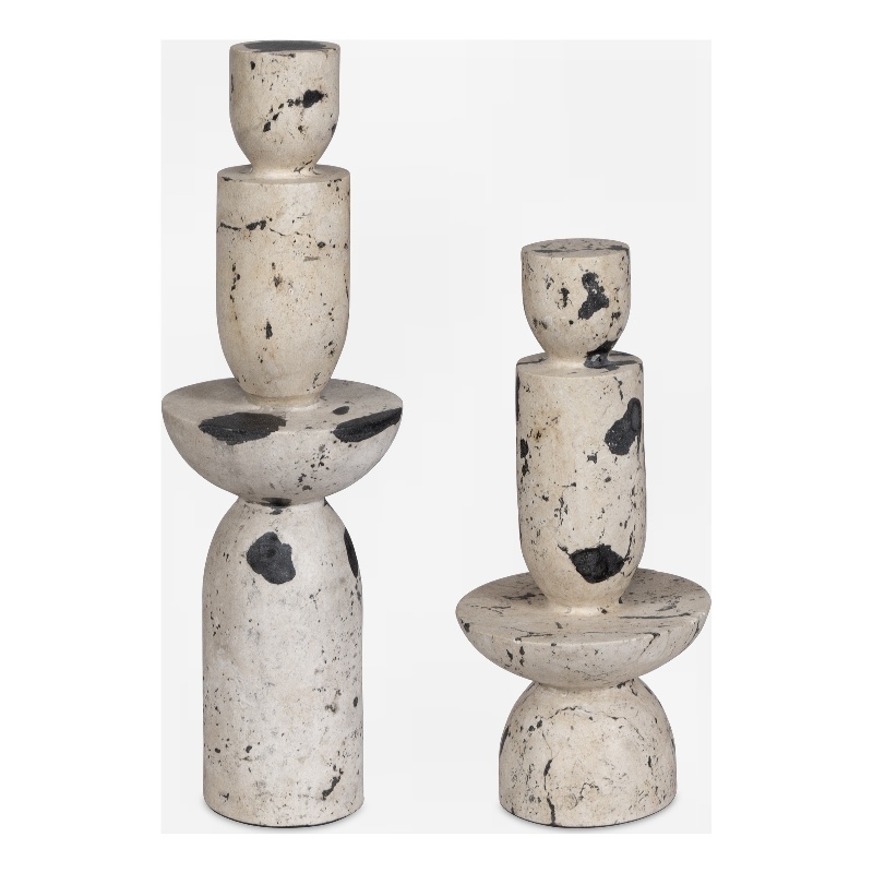 Uttermost Nouveau Tower Sculptures in White (Set of 2)