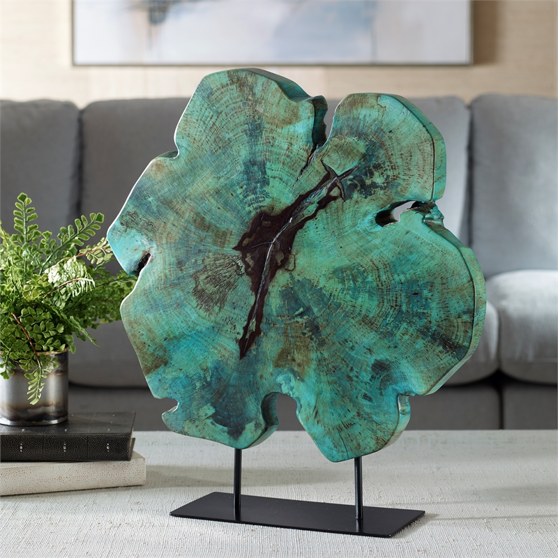 Uttermost Bahati Wood Blue Sculpture