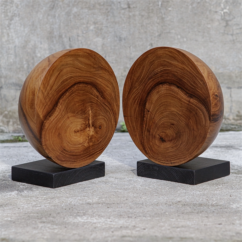 Uttermost Teak And Noir Bookends Set of 2
