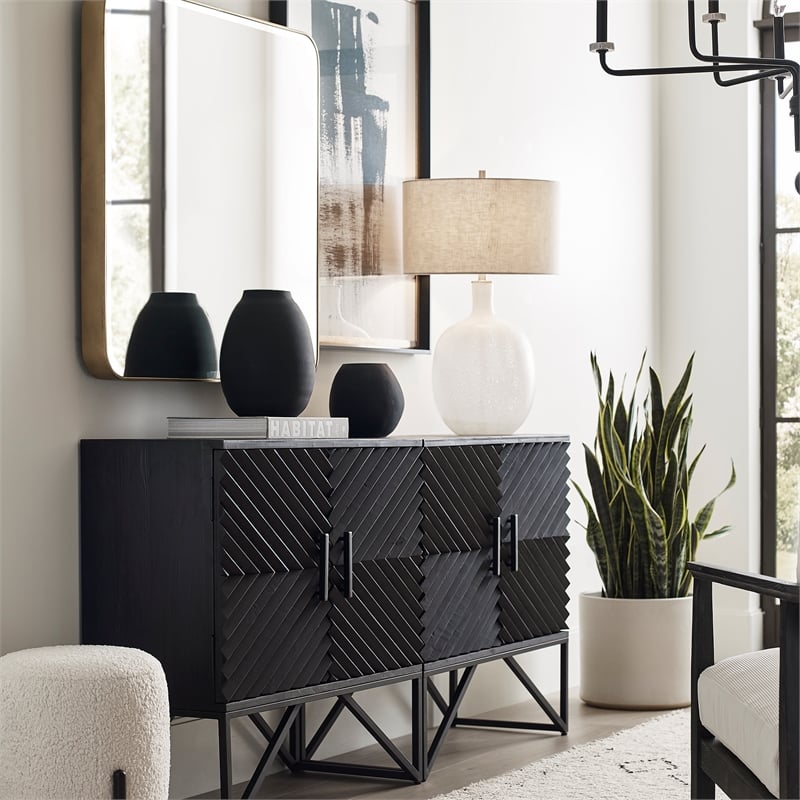 Uttermost Hearth Matte Black Vases Set of 3