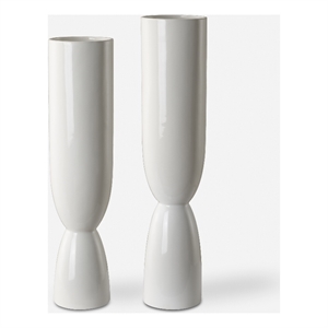 Uttermost Kimist White Vases Set of 2