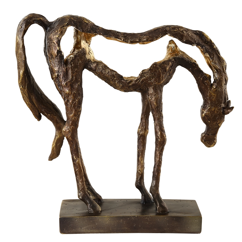 Uttermost Openly Grazing Horse Sculpture in Bronze
