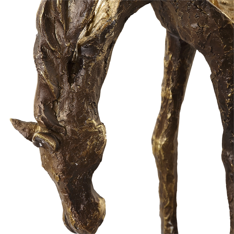 Uttermost Openly Grazing Horse Sculpture in Bronze