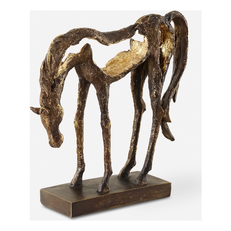 Uttermost Openly Grazing Horse Sculpture in Bronze