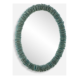 Uttermost Bonaire Teal Blue Oval Mirror