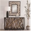 Uttermost Teak Maze Rectangle Mirror in Walnut