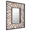 Uttermost Teak Maze Rectangle Mirror in Walnut