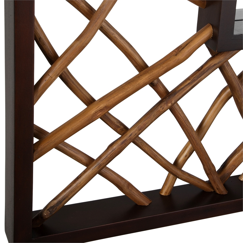 Uttermost Teak Maze Rectangle Mirror in Walnut