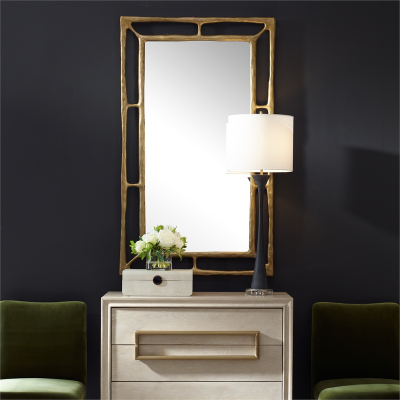 Uttermost Felix Antique Brass Rectangle Mirror