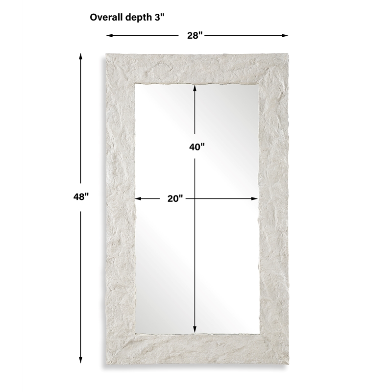 Uttermost Quarry Rectangle Stone Veneer Mirror in Ivory