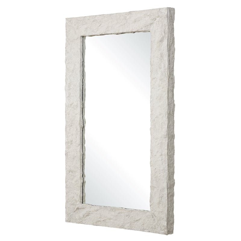 Uttermost Quarry Rectangle Stone Veneer Mirror in Ivory