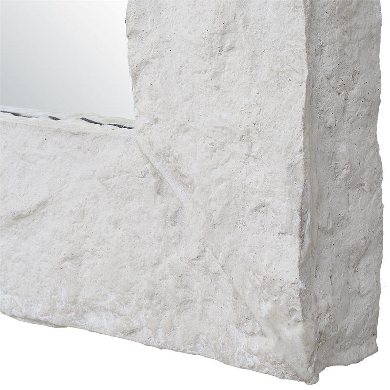 Uttermost Quarry Rectangle Stone Veneer Mirror in Ivory
