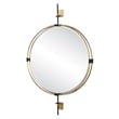 Uttermost Guardrail Round Mirror in Antique Brass