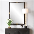 Uttermost Larkin Dark Wood & Antique Brass Mirror