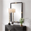 Uttermost Larkin Dark Wood & Antique Brass Mirror
