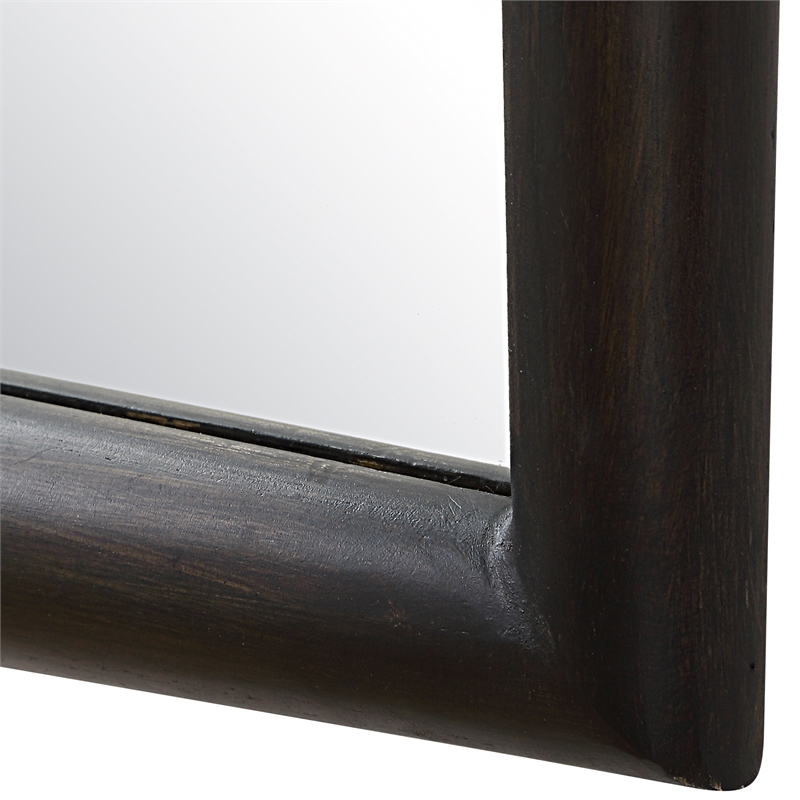 Uttermost Larkin Dark Wood & Antique Brass Mirror